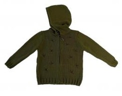 Dětský myslivecký svetr na zips s kapucí