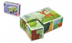 Dřevěné hrací kostky - Lesní zvířátka