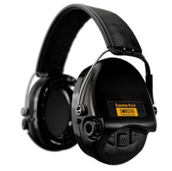 Elektronická sluchátka Sordin Supreme Pro-X - černé - kožený pásek - PVC náušníky