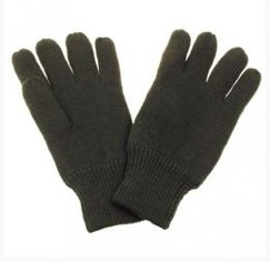 Pletené prstové rukavice - tepelná podšívka - zelené