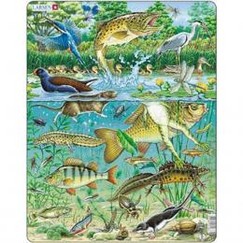 Puzzle MAXI pro malého myslivce - Zvířata v rybníku/40 dílků