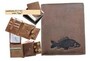 Rybářská kožená peněženka - motiv Kapr
