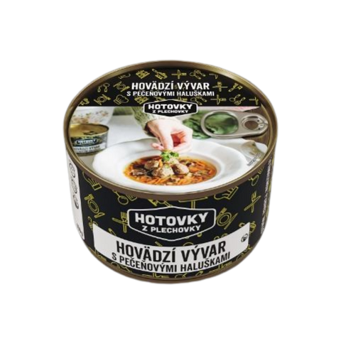 Hotovky z plechovky - Hovězí vývar s játrovými knedlíčky